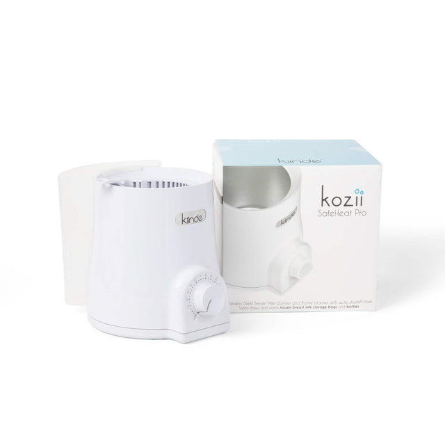 kinder  
KOZII  
SafeHeat Pro  

Stainless Steel Breast Milk Warmer and Bottle Warmer with auto shut-off timer  
Safely thaws and warms frozen breast milk storage bags and bottles