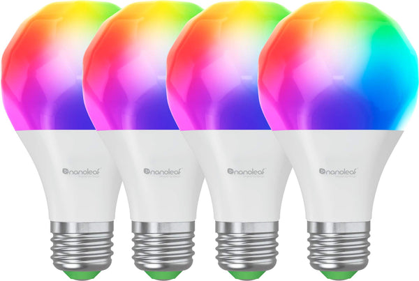 Nanoleaf - Matter A19 Smart LED Light Bulb - WiFi & Matter-Enabled (4 Pack) - Multicolor