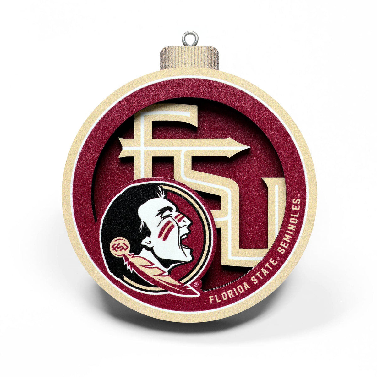 YouTheFan - Florida State Seminoles 3D Logo Series Ornament - Multicolor