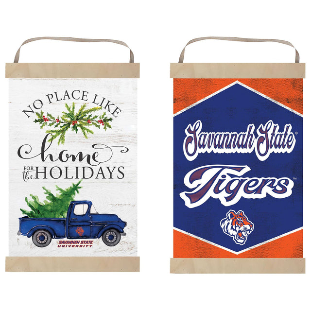 **Left Bag:**
- NO PLACE LIKE
- home
- FOR THE HOLIDAYS
- SAVANNAH STATE UNIVERSITY

**Right Bag:**
- Savannah State
- Tigers