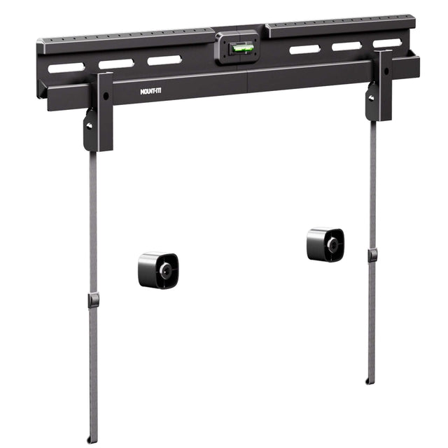 Front. Mount-It! - No Stud TV Wall Mount for 37″ – 85″ TVs Slim Low-Profile Drywall Mount – Up to 110 lbs Support, Black - Black.