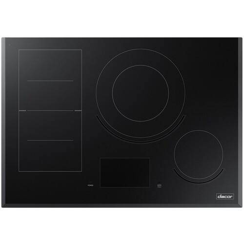 Front. Dacor - Modernist 30" Electric Induction Cooktop - Black glass.