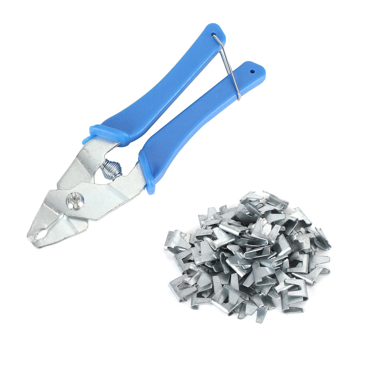 Topteng - 300pcs Wire Cage Clips with Snap Pliers - for Rabbit/Chicken/Pet Bird Cages, Heavy Duty Iron, Quick Assembly Tool