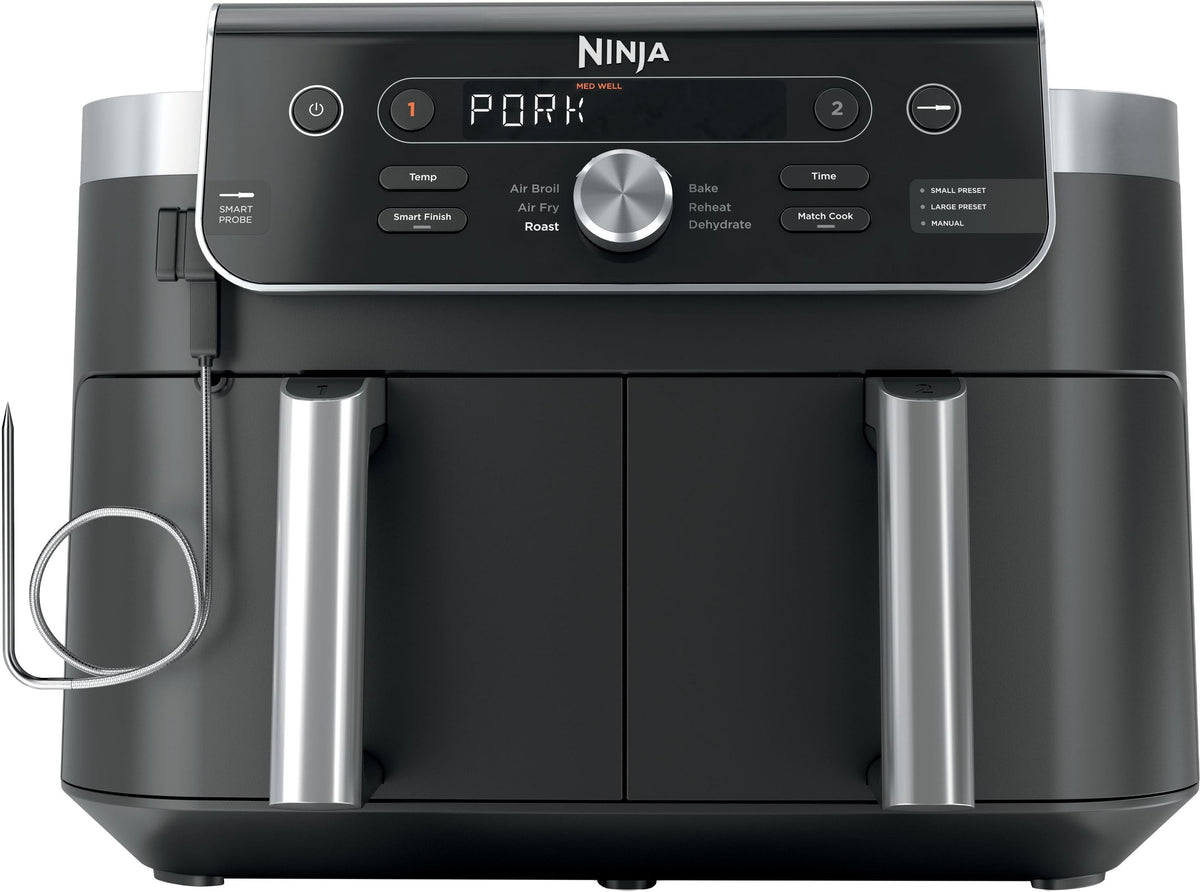 Ninja - DualZone Smart XL 6-in-1 Air Fryer, 10-qt Capacity with Thermometer - Black
