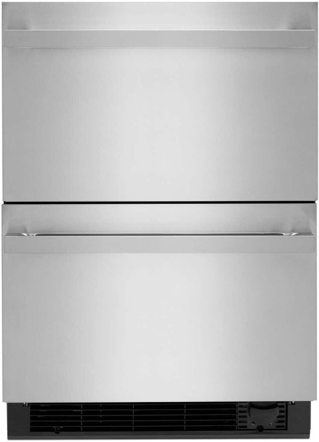 Front. JennAir - NOIR 24" Double Drawer Refrigerator/Freezer - Stainless Steel.
