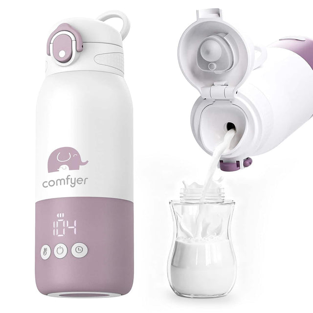 Front. Comfyer - Portable Baby Bottle Warmer, Fast Heating, Travel, Long Battery Life - White.