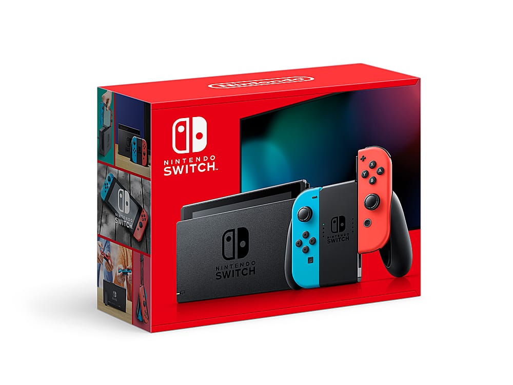 Geek Squad Certified Refurbished Switch with Neon Blue and Neon Red Joy‑Con