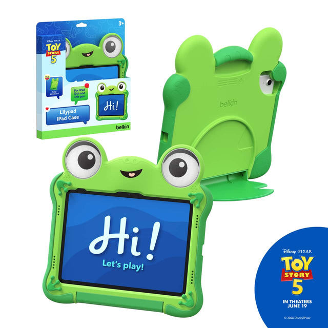 3+ Dley PLLAS TOY STORY 5 Fur Pad tm ak 100h and TEN gen Lilypad iPad Case Hi! belkin belkin Hi! Let's play! Disney FIXAR TOY STORY 5 IN THEATERS JUNE 19
