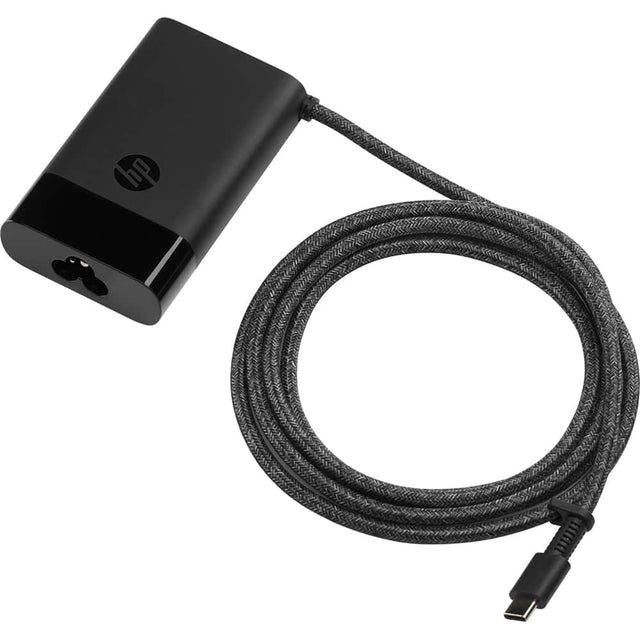 Front. HP - 65W USB Type-C Laptop Power Charger 671R3UT#ABA - Black.