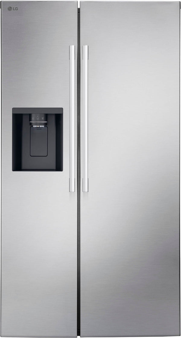 LG - 36-in Wide 26.6 Cu. Ft. Side-by-Side Smart Refrigerator with External Ice and Water - Stainless Steel