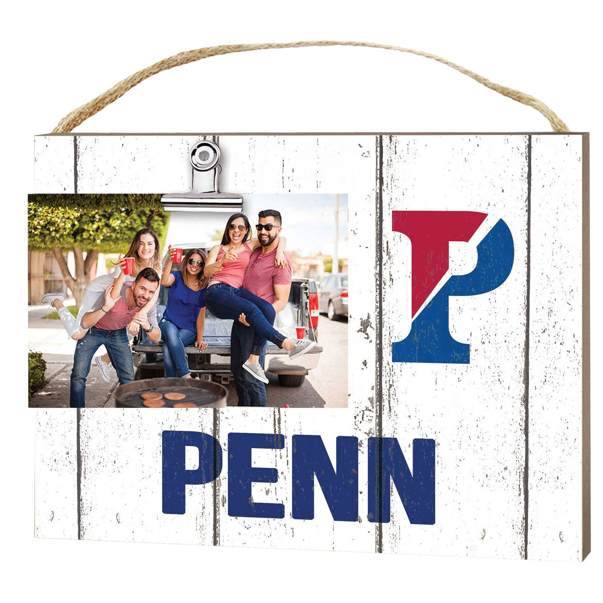 Jardine - Pennsylvania Quakers 8" x 10" Weathered Clip It Frame - White