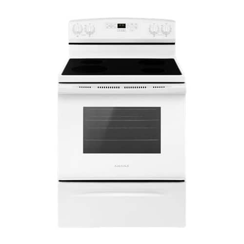 Amana - 30 in. Wide 4 element Self-Cleaning Freestanding Electric Range - White