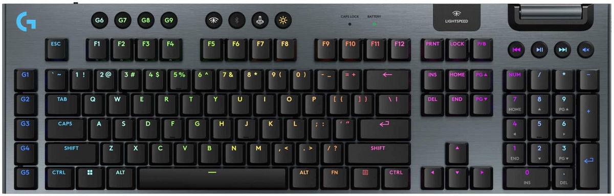 Logitech - G915 X LIGHTSPEED Full-size Wireless Mechanical GL Red Linear Switch Gaming Keyboard for PC/Mac with RGB Backlighting - Black
