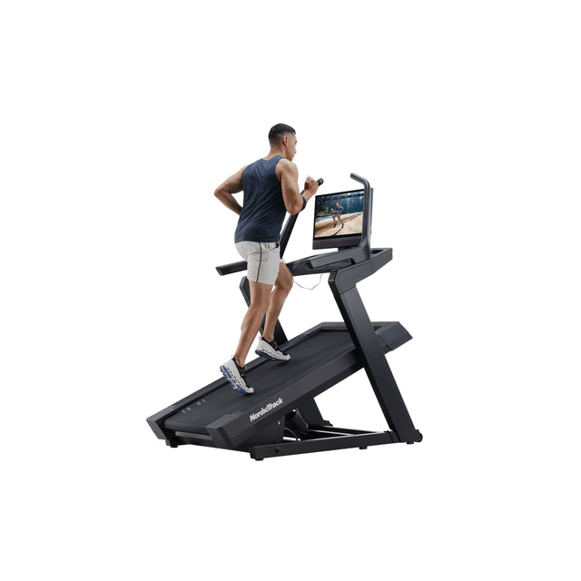 Front. NordicTrack - NordicTrack X24 Treadmill with 40% Incline for Strength and Cardiovascular Health - Black.