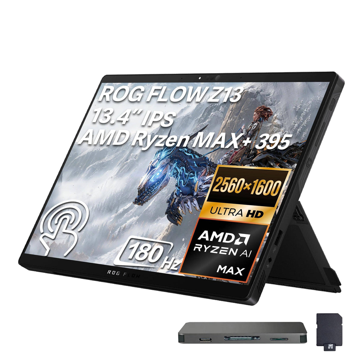ASUS - Upgraded - ROG Flow Z13 13.4" Gaming Laptop,Ryzen AI MAX+ 395,Radeon 8060S,64GB RAM,2TB SSD+1TB Docking,Backlit,Win 11 - Black