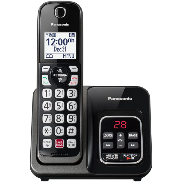 Panasonic - KX-TGD830M DECT 6.0 Expandable Cordless Phone System with Digital Answering System - Matte Black