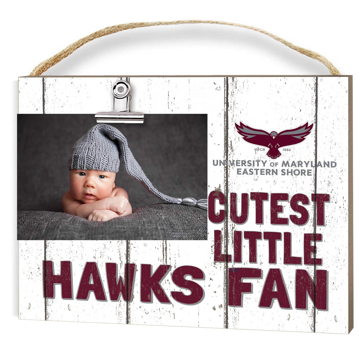 Jardine - Maryland Eastern Shore Hawks 8" x 10" Cutest Little Fan Weathered Team Logo Clip Photo Frame - White
