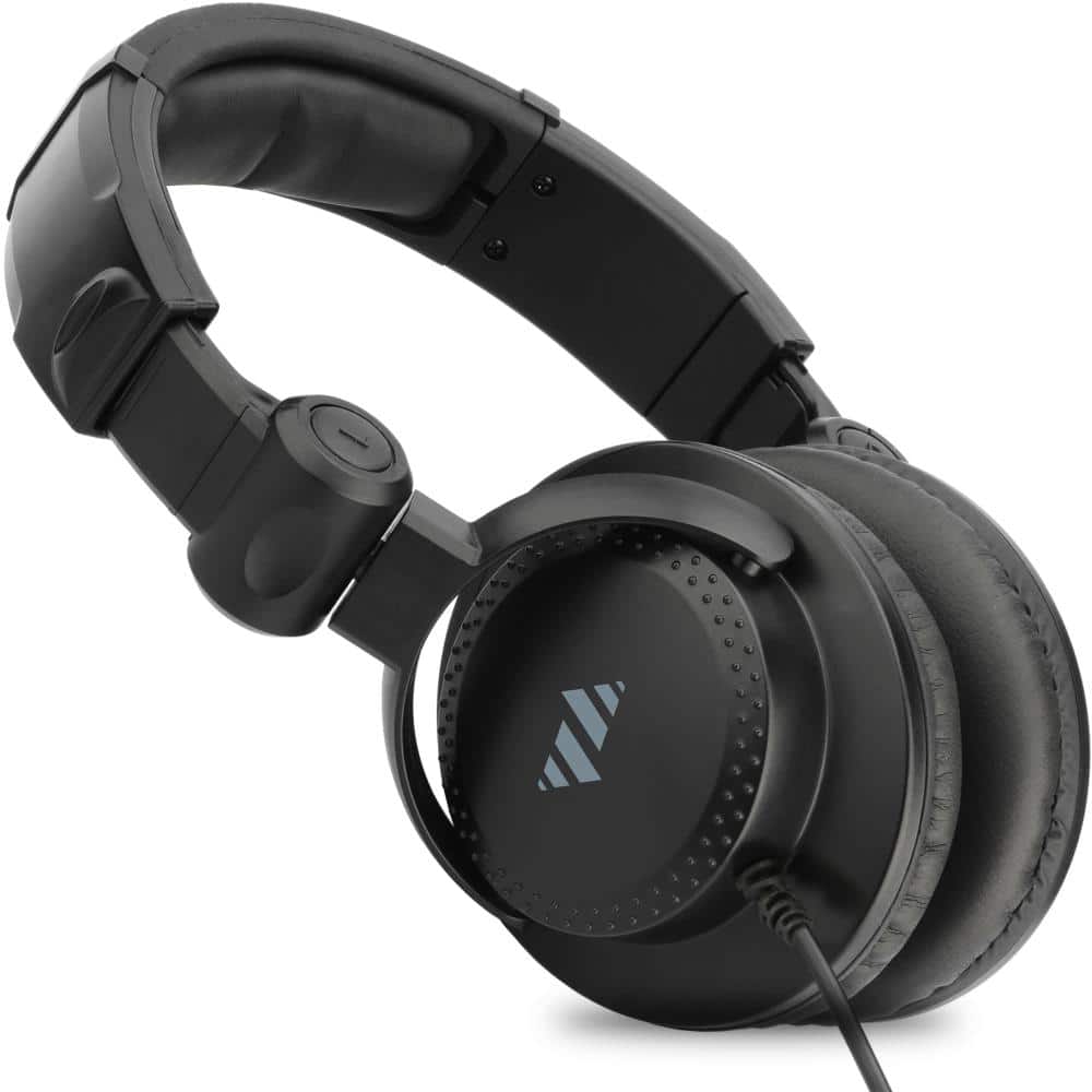 Lectronify - Closed-Back Over-Ear Studio Monitor Headphones with 50.8 mm Drivers, 3.5 mm TRS Plug, 10 ft Cable, Swiveling Earcups - Black
