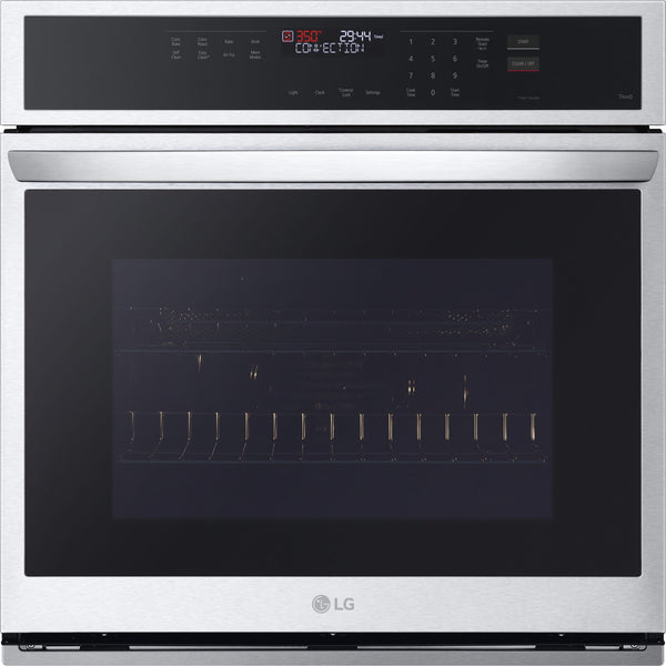 LG - 30" 4.7 Cu. Ft. Built-In Single Electric Convection Smart Wall Oven with Air Fry - Stainless Steel