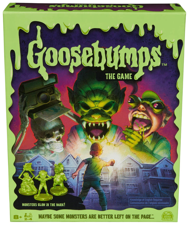 Goosebumps The Game

Monsters Glow in the Dark!

Knowledge of English Required
Connaissance de l'anglais nécessaire

8+ Maybe Some Monsters Are Better Left on the Page... 2-4

Spin Games