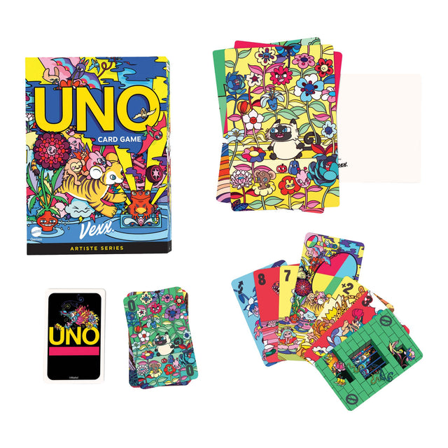 UNO Card Game  
Vexx  
Artiste Series  

UNO  
Card Game  

7  
8  
+2