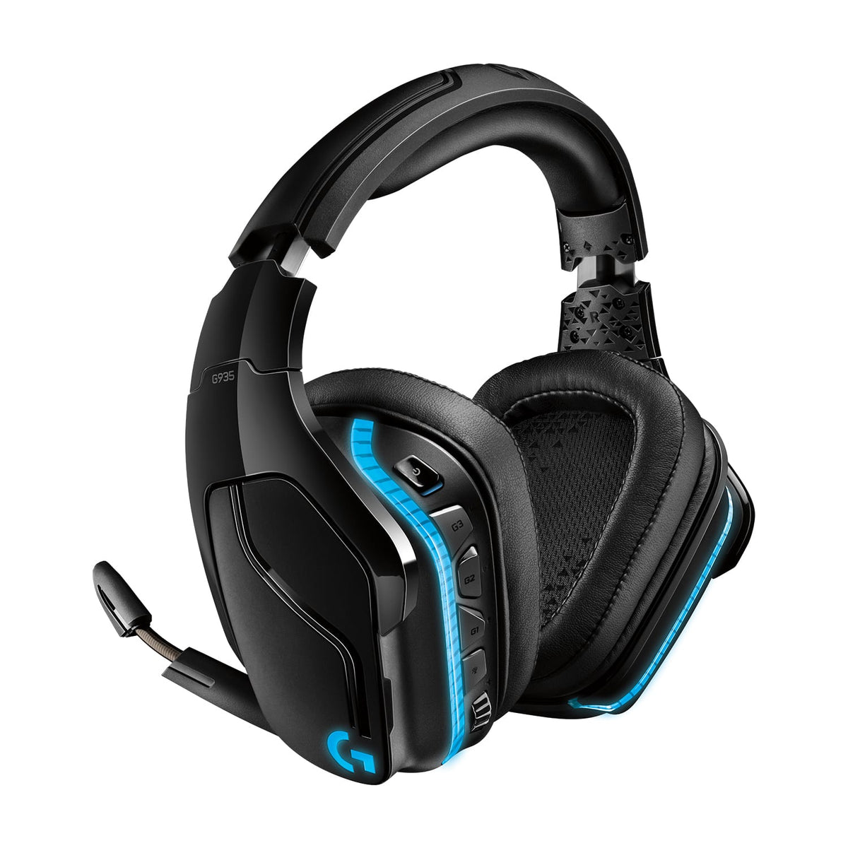 Logitech - G935 Wireless Over-the-Ear Gaming Headset for Windows - Black/Blue