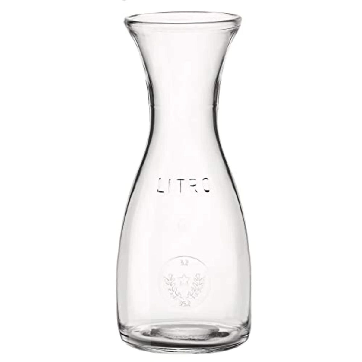 Bormioli Rocco - Misura Glass Carafe, 33.75 oz, Wide Mouth & Lipped Rim, Thick Durable Glass - Clear