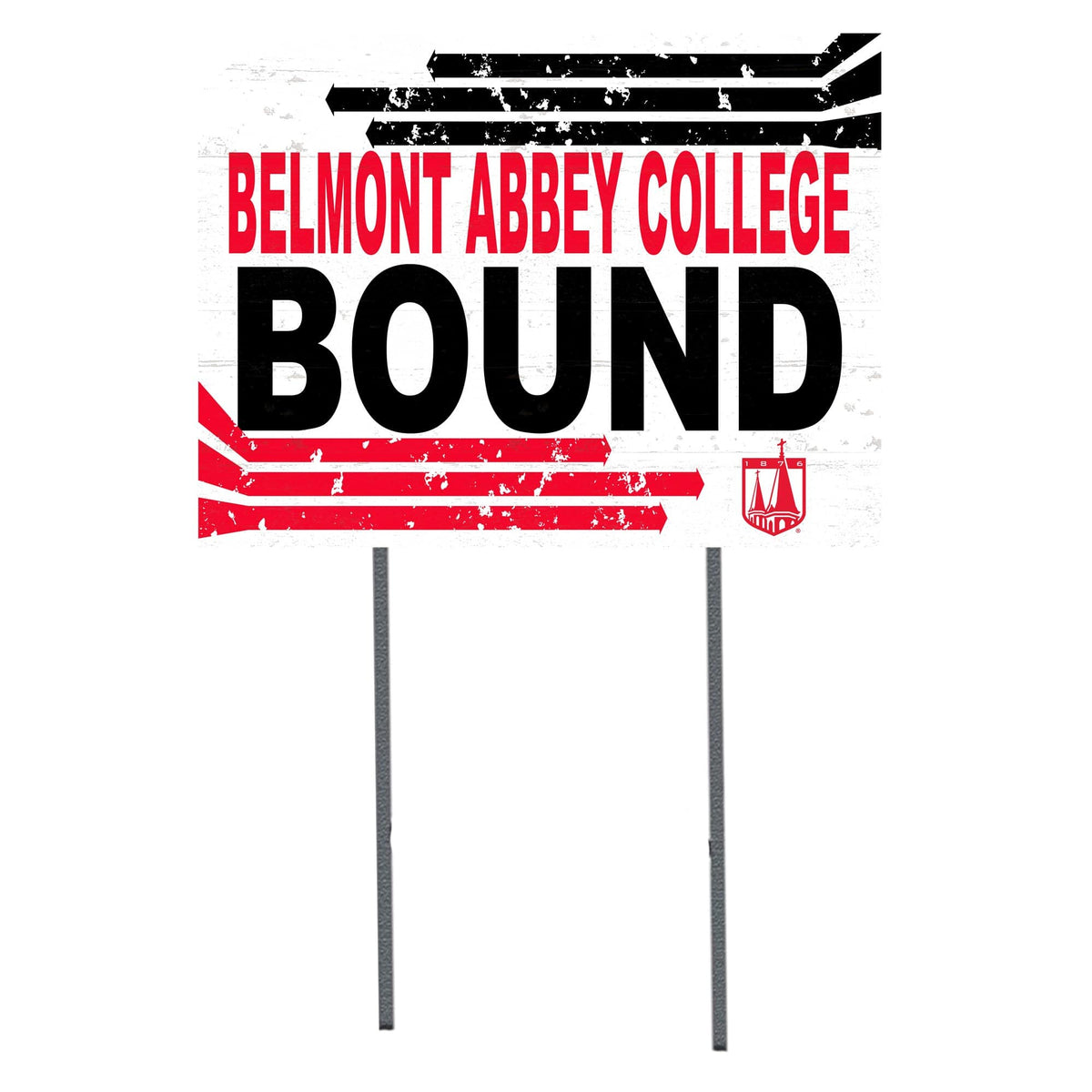 Jardine - Belmont Abbey Crusaders 18'' x 24'' Bound Yard Sign - White