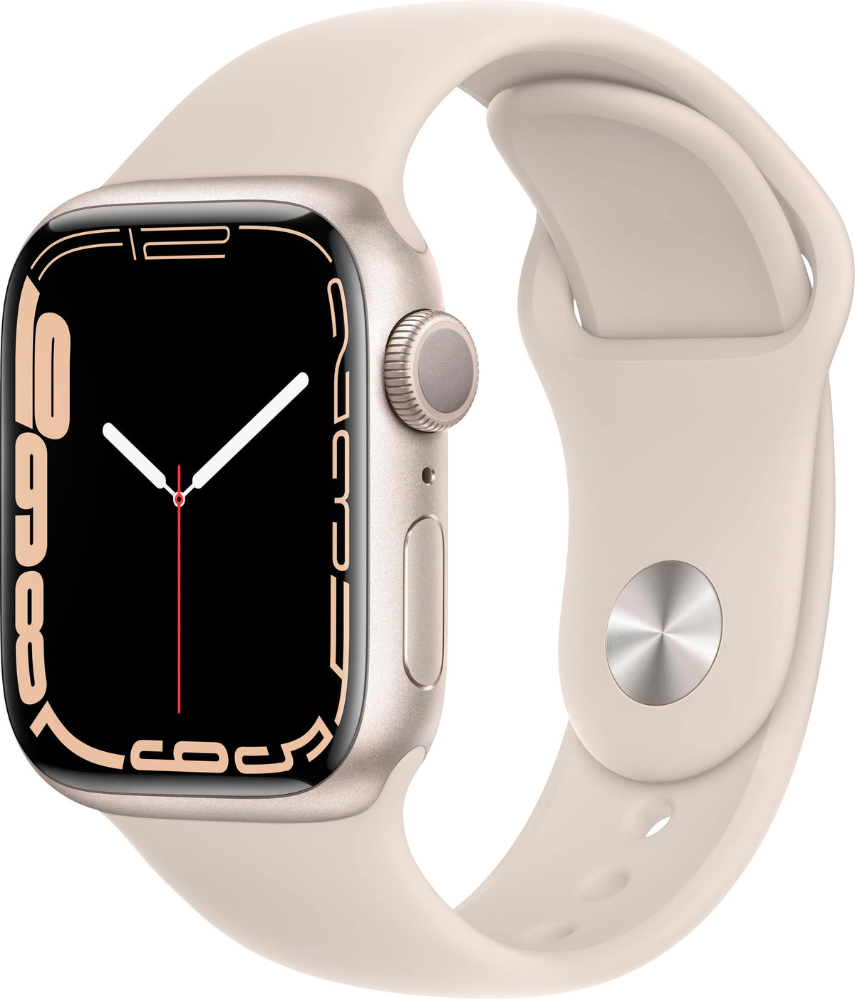 Apple Geek Squad Certified Refurbished Watch Series 7 (GPS) 41mm Starlight Aluminum Case with Starlight Sport Band - Starlight - (2021)
