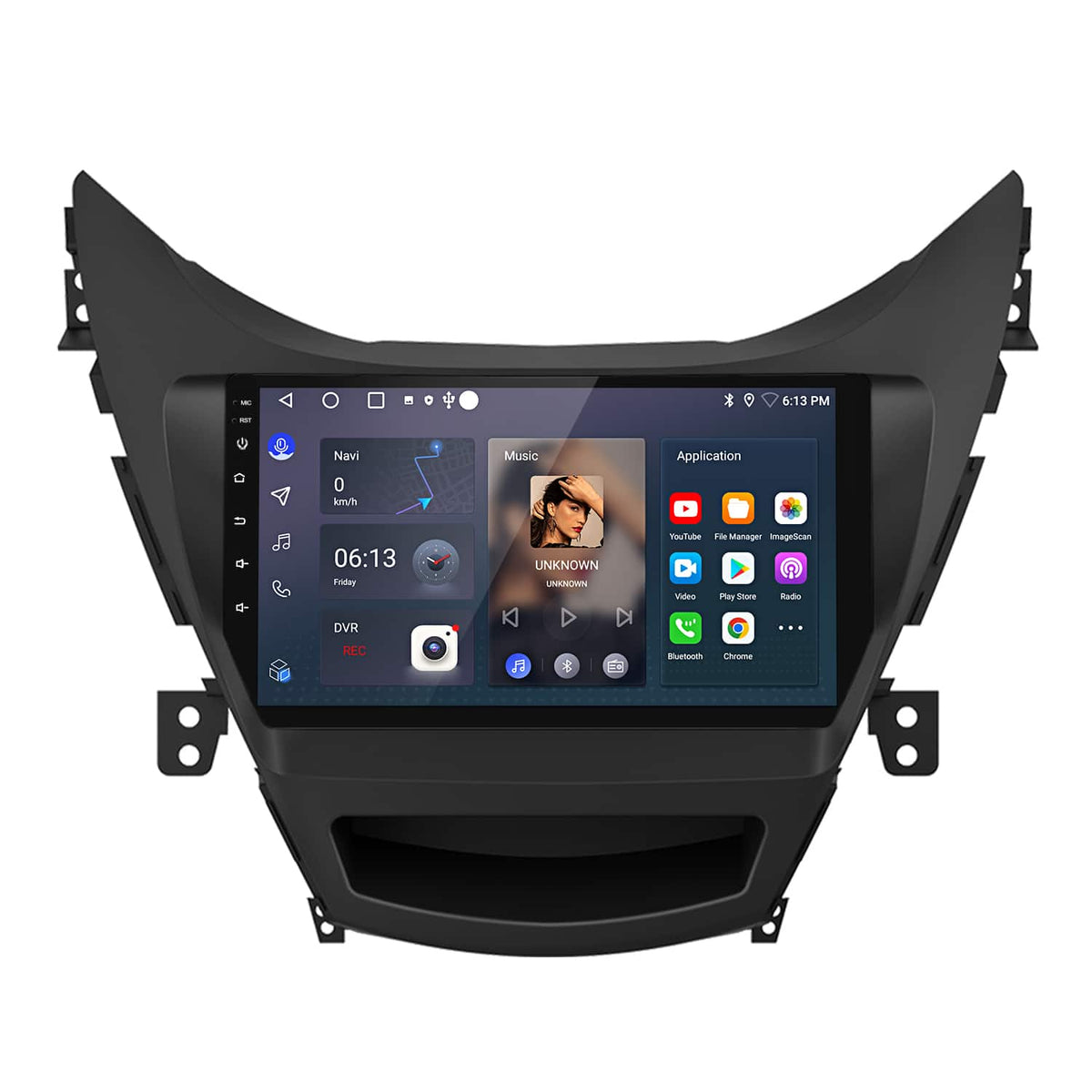 Junsun - 9 Inch 2+64GB Android 15 carplay Car Stereo Radio GPS Navi RDS WIFI SWC Bluetooth For Hyundai Elantra 2012-2014 - Black