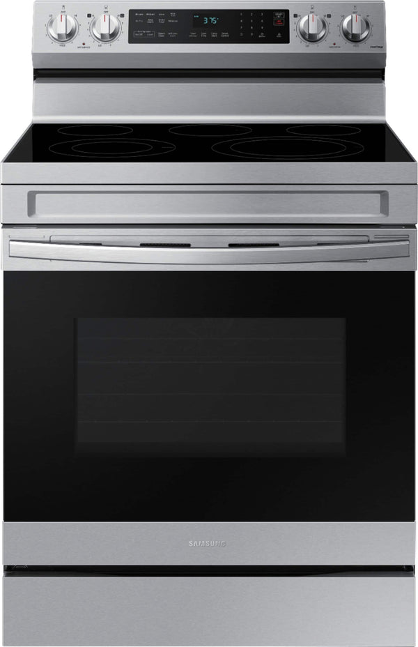 Samsung - 30 in. Wide 5 Elements Freestanding 6.3 cu. ft. Electric Range with WiFi, No-Preheat Air Fry & Convection - Stainless Steel