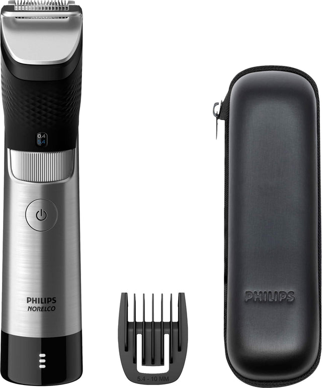 Angle. Philips Norelco - Series 9000 Ultimate Rechargeable Beard and Hair Trimmer - Steel.
