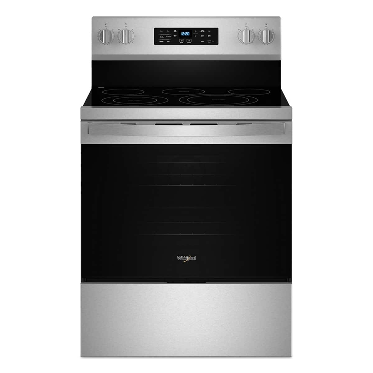 Whirlpool - 30 in. Wide 5 elements 5.3 cu. ft. Freestanding Electric Range with Air Cook Technology, No Preheat Air Fry, Self Clean - Stainless Steel