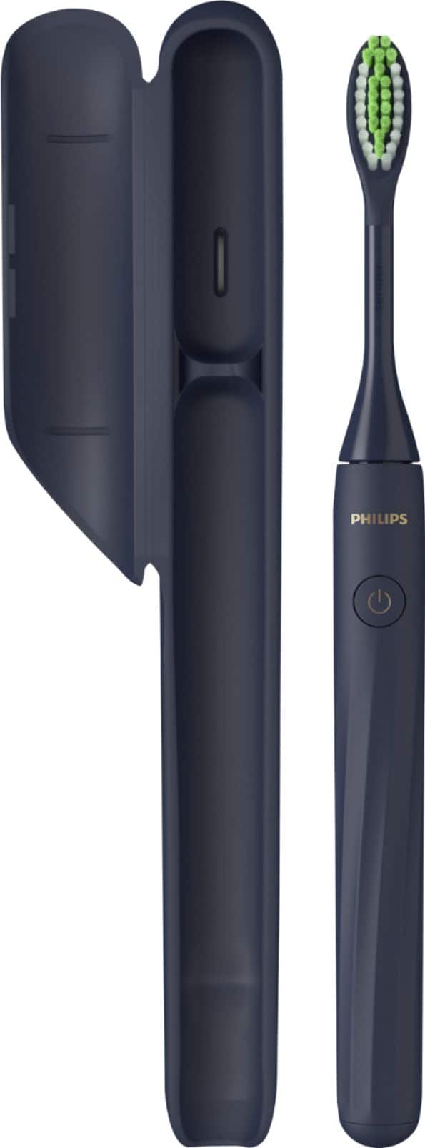 Angle. Philips Sonicare - Philips One by Sonicare Battery Toothbrush - Midnight Navy Blue.
