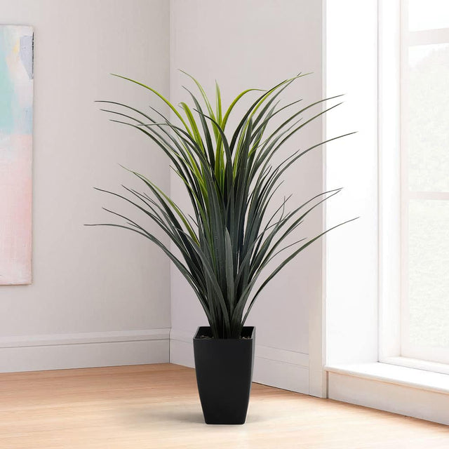 Front. Oumilen - Artificial Plant, Artificial Grass Plant, Faux House Plant in Pot, Indoor Decorative Flowers & Plants, Housewarming Gift.