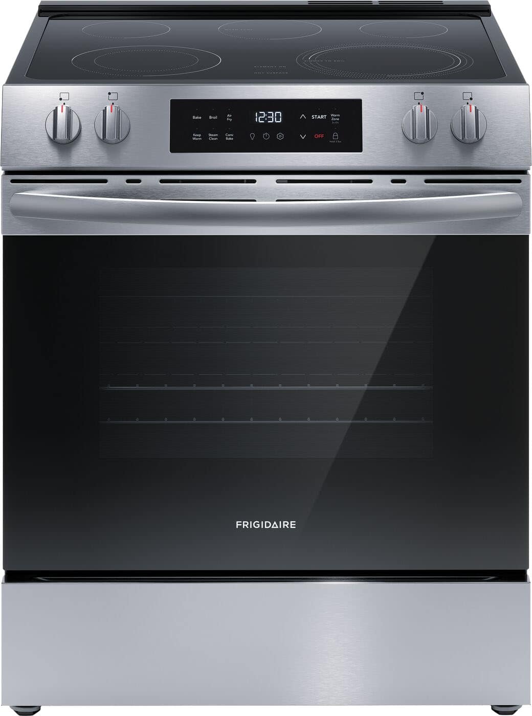 Frigidaire - 30 in. Wide 5 elements 5.3 Cu ft. Slide In Electric Range with Air Fry and Steam Clean - Stainless Steel