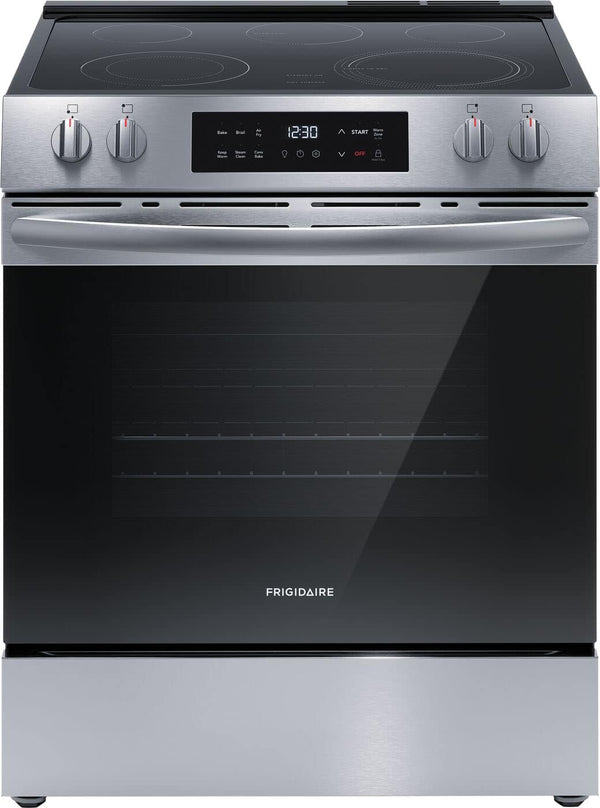 Frigidaire - 30 in. Wide 5 elements 5.3 Cu ft. Slide In Electric Range with Air Fry and Steam Clean - Stainless Steel