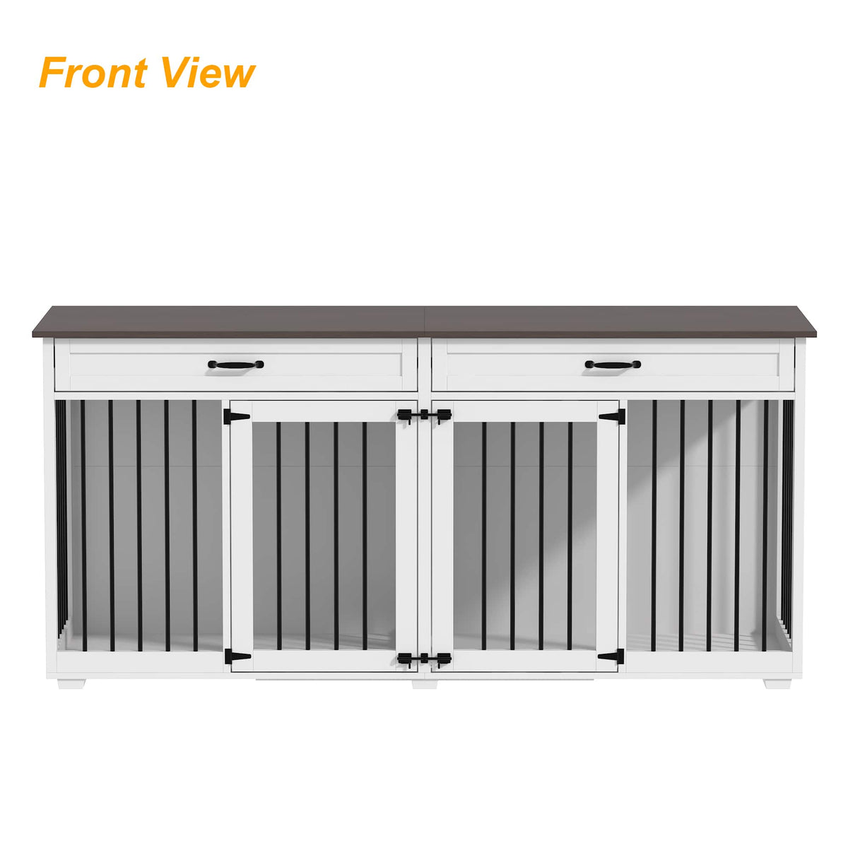 FUFU & GAGA - Furniture-Style Dual Dog Kennel - 2-Room Design with Storage for Small/Medium Dogs