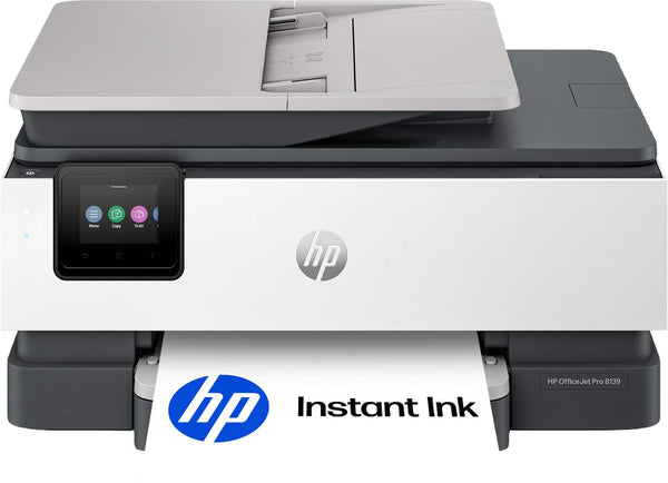 HP - OfficeJet Pro 8139 Wireless All-in-One Inkjet Printer, Scanner, Copier, AI-Enabled with 12 Months of Instant Ink - Cement