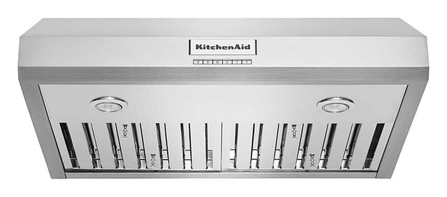Front. KitchenAid - 30" 585 CFM Motor Class Commercial-Style Under-Cabinet Range Hood System - Stainless steel.