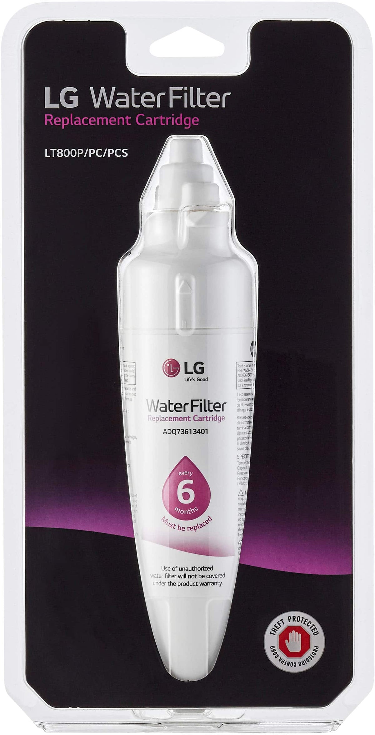 LT800P/LT800PC Water Filter for Select LG Refrigerators - White