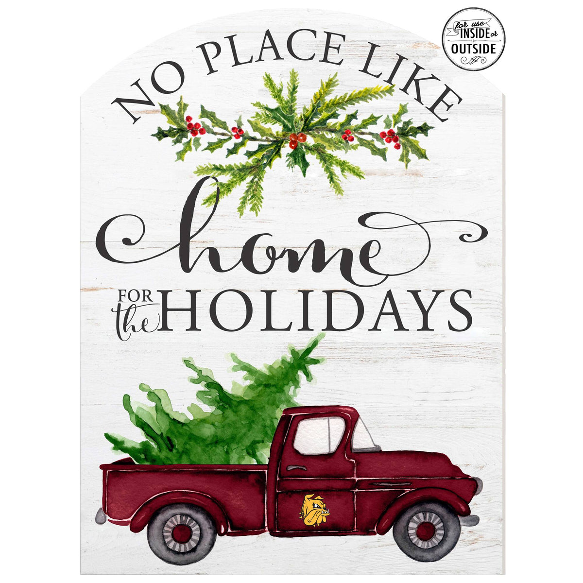 Jardine - Minnesota Duluth Bulldogs 16'' x 22'' Indoor/Outdoor Holiday Marquee Sign - White
