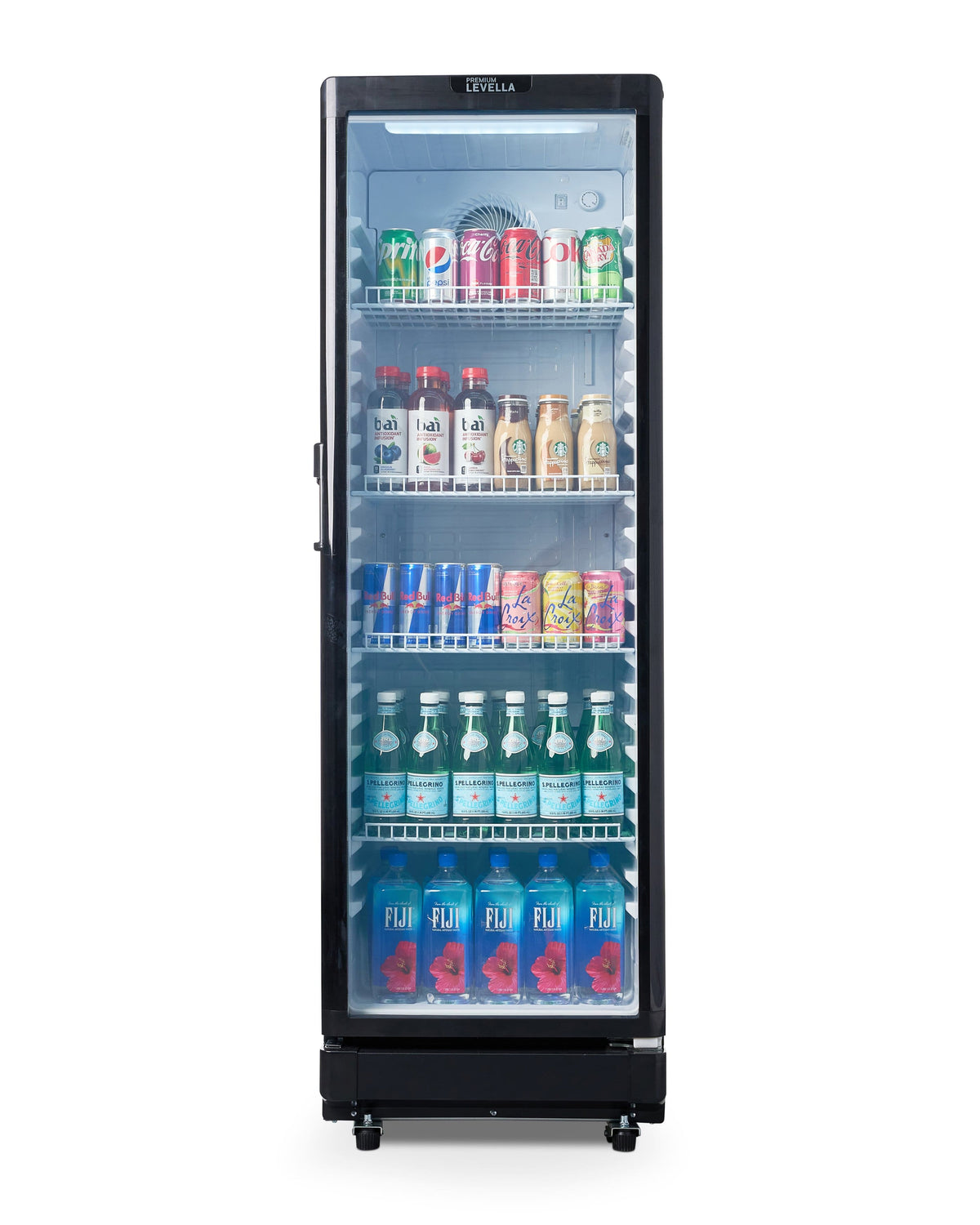 Premium Levella - 21 in. Wide 8.5 Cu. Ft. Single Door Display Refrigerator - Black