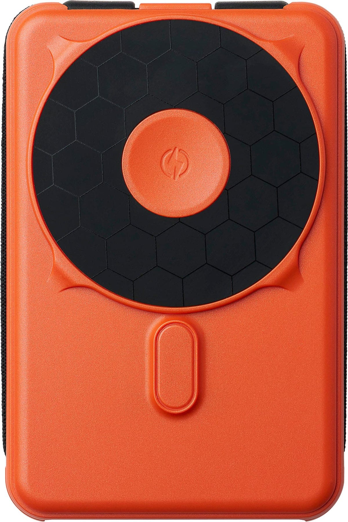 The Ridge Wallet - MAGSAFE POWER BANK 10,000mAh 20w 5-in-1 with integrated lightning and USB-C cables, Apple Watch charging, and Kickstand - Orange