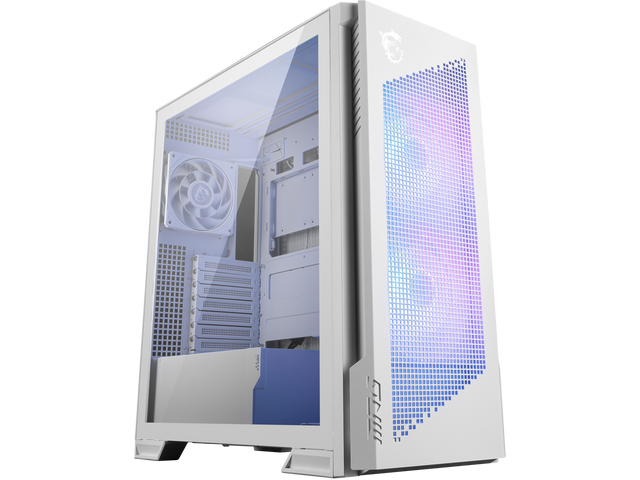 Front. MSI - MSI MPG Velox 300R Airflow PZ / White - Mid-tower - White - 6 x Bay - 2 x 160mm, 1 x 120mm Fan(s) Installed - EATX, ATX - White.