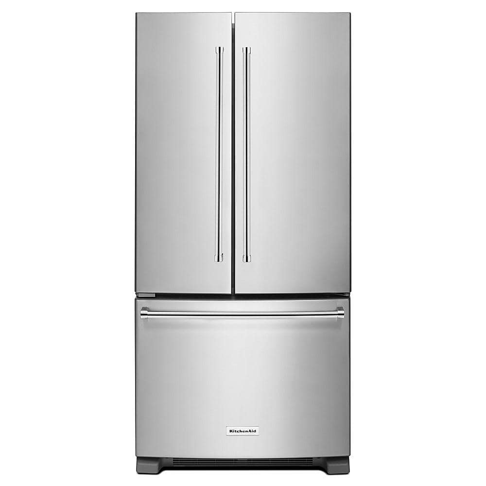KitchenAid - 33 in. Wide 22 cu. ft. French Door Refrigerator with Interior Water Dispenser - Stainless Steel