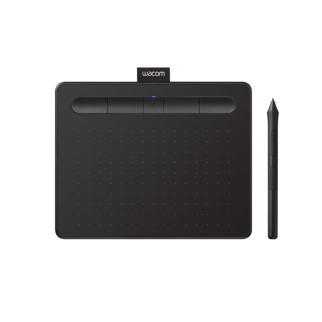 Front. Wacom - Intuos Small Bluetooth Graphics Drawing Tablet, Includes Training & Software; Works w/ Chromebook Mac Android & Windows - Black.
