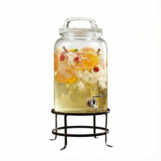 Front. Style Setter - Ferris Glass Beverage Dispenser 2.7 Gal - Clear.