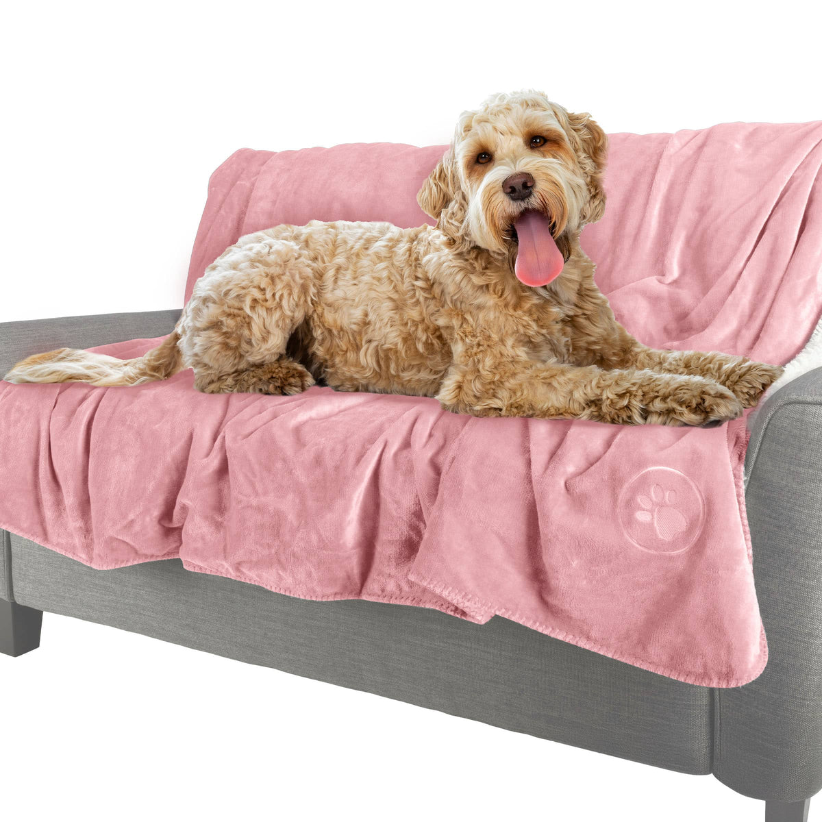 PetMaker - Dog Blanket 60x70in Sherpa Blanket Throw Blankets for Bed, Couch, Crate, or Car Machine Washable Puppy Essentials - Pink