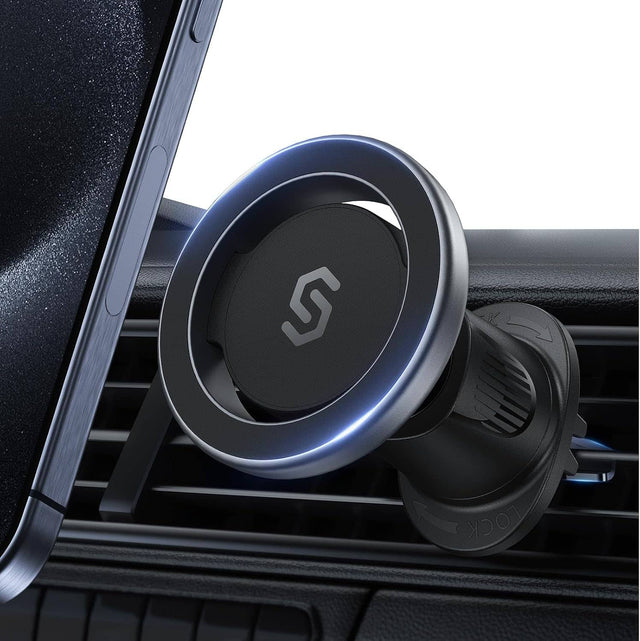 Front. Syncwire - Magnetic Car Vent Mount for MagSafe, 360° Rotating Air Vent Phone Holder - Space Gray.